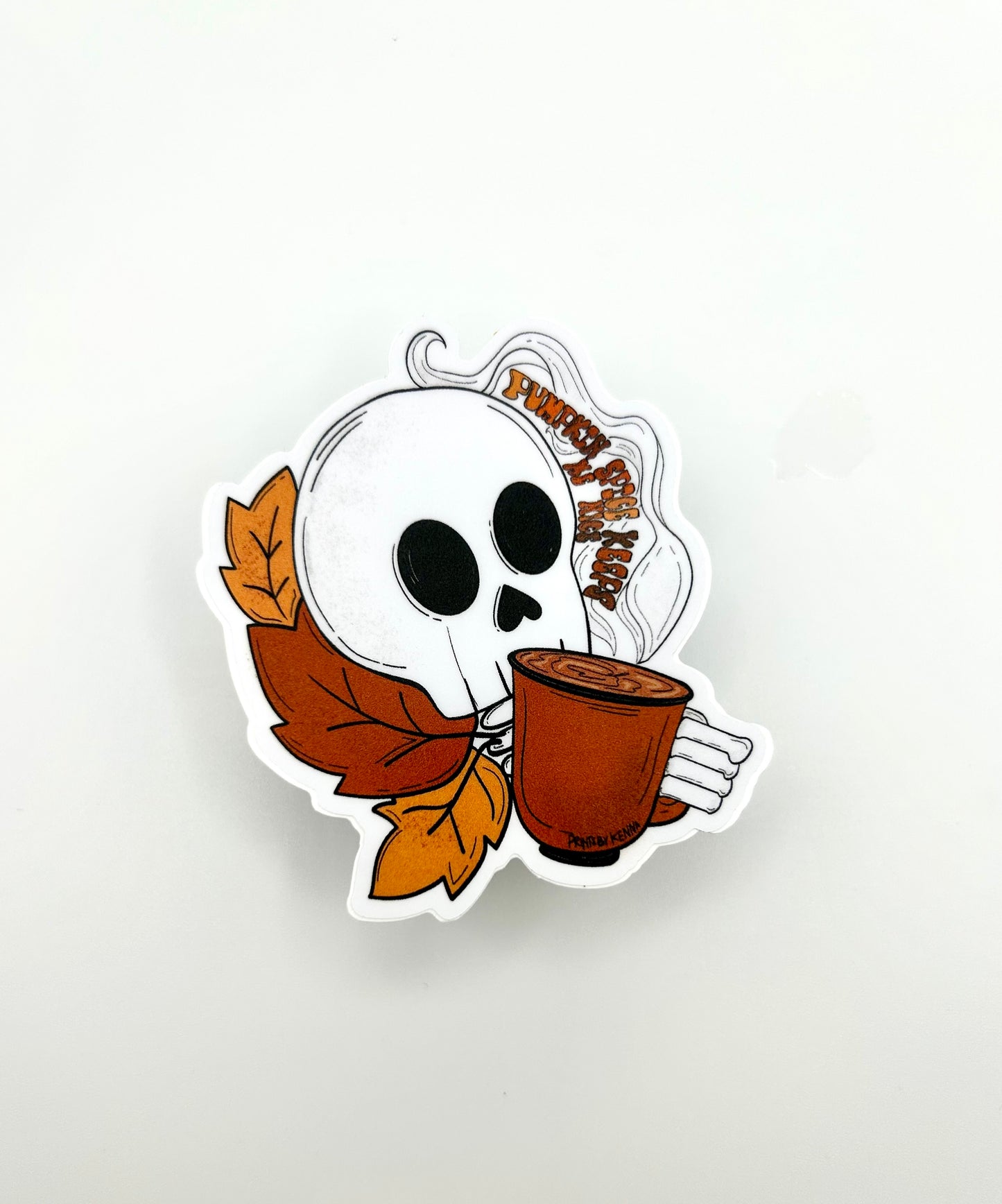 Pumpkin Spice Skull Sticker