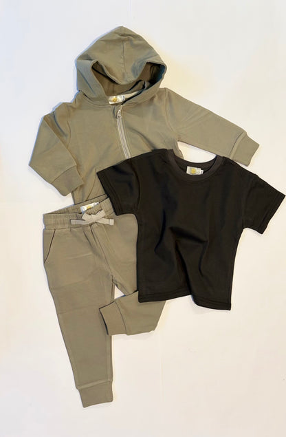 Green Zip Up Hoodie Set