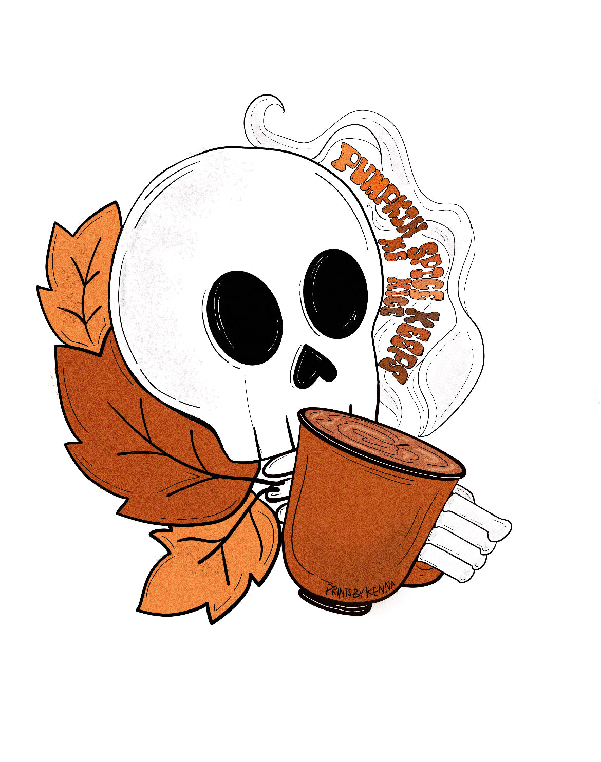 Pumpkin Spice Skull Print