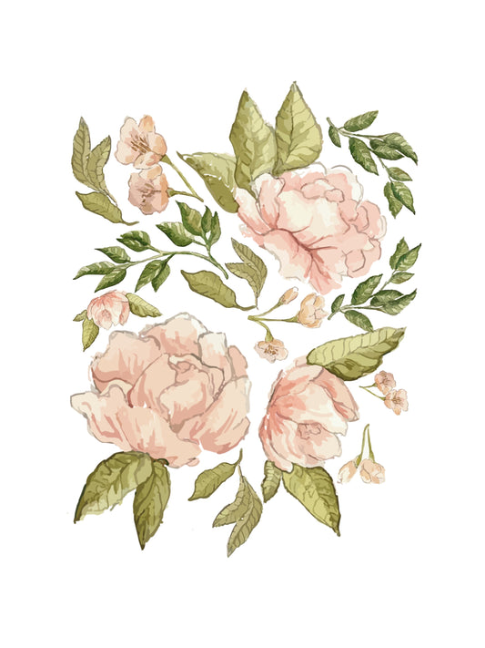 Pink Flowers Print