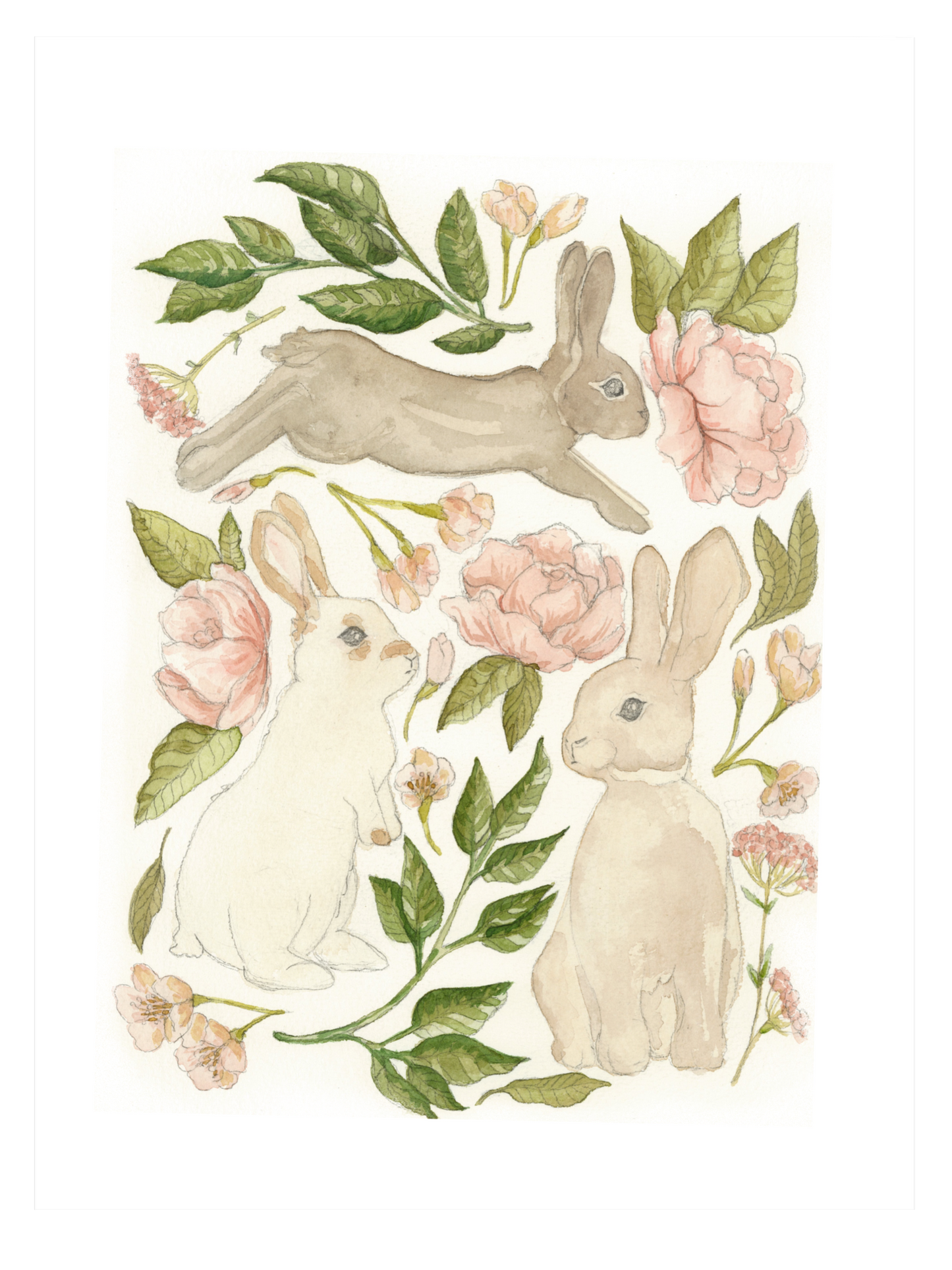 Floral Bunny Print